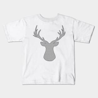 Deer - geometric pattern - gray and white. Kids T-Shirt